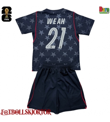 Förenta stater Timothy Weah #21 Borta Kläder Barn VM 2026 Kortärmad (+ Korta byxor)